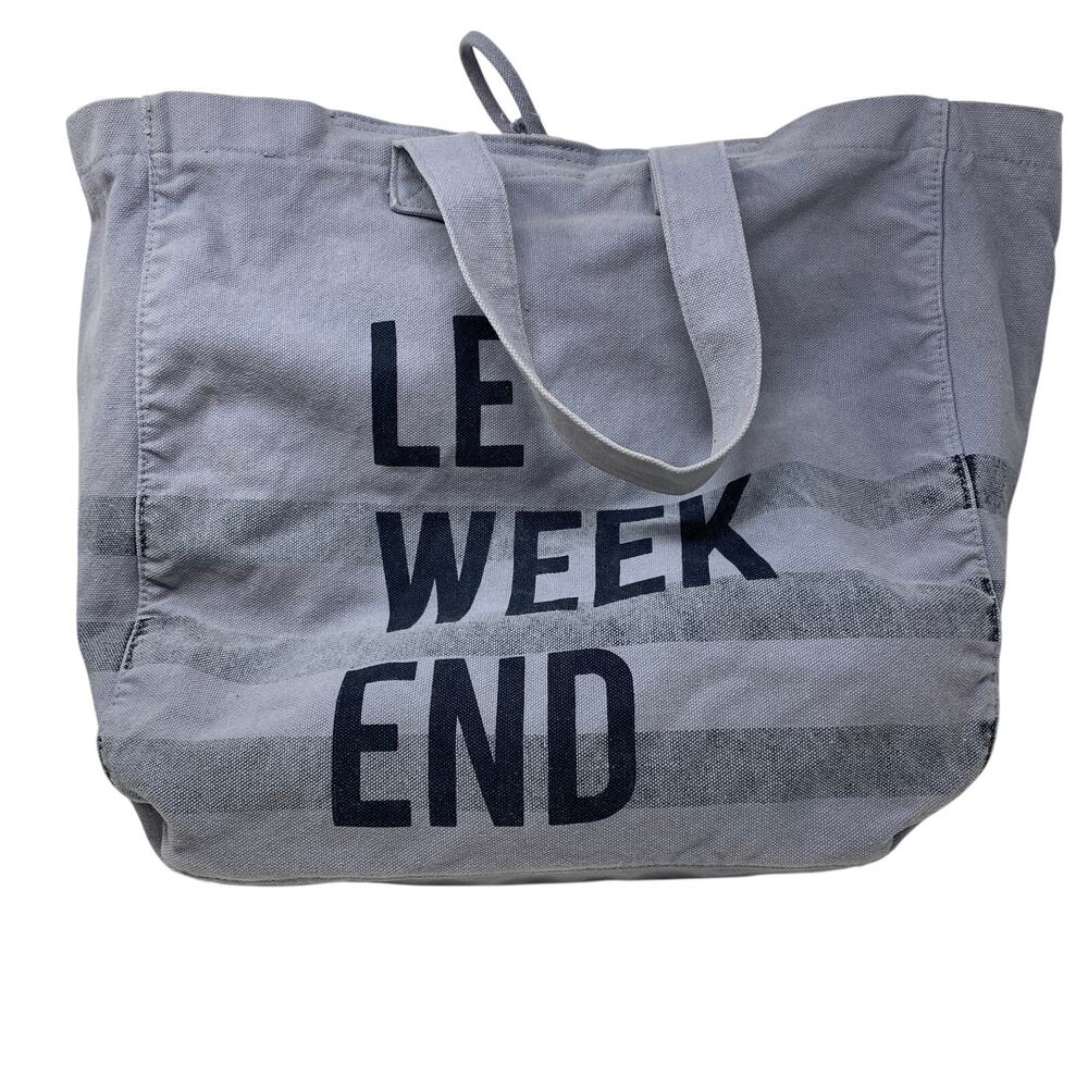 Sundry Le Weekend Tote Bag Size 0 Blue Striped Black